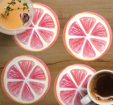 Rózsaszín citrus szeletek poháralátétek szörnyszülött - TenStickers