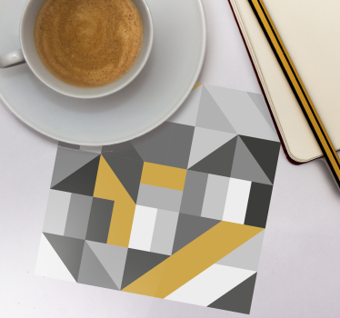 Sárga geometrikus blokkok poháralátétek - TenStickers