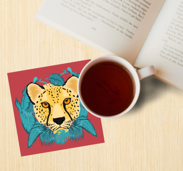 Stilizált leopárd illusztráció poháralátétek szörnyszülött - TenStickers