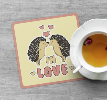 Szerelmes porcupin ital alátét - TenStickers