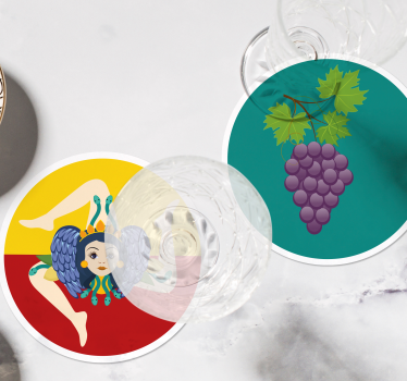 Szicília színű ikonok több alátét - TenStickers