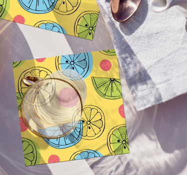 Színes citrus mintás poháralátétek szörnyszülött - TenStickers