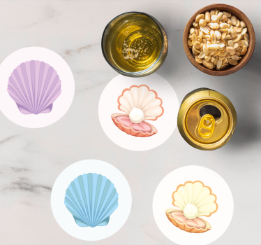 Színes kagyló modern ital poháralátét - TenStickers