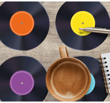 Színes lp rekord modern ital alátét - TenStickers
