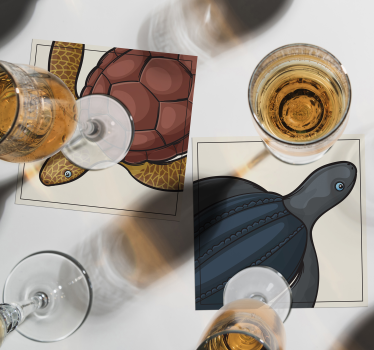 Színes teknős illusztrációk poháralátétek szörnyszülött - TenStickers