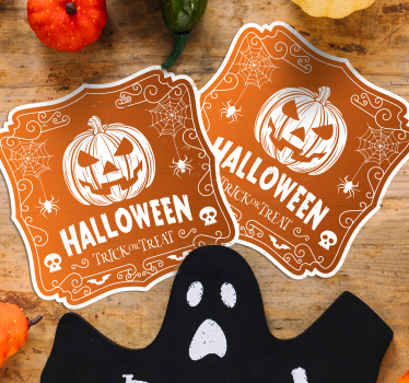 Tökös halloween mintás poháralátétek - TenStickers