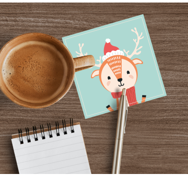 Ünnepi rénszarvas figura poháralátétek karácsony - TenStickers