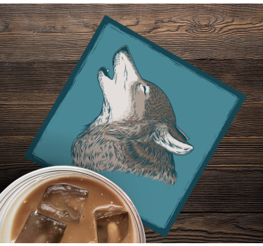 Vad farkas illusztráció modern ital alátét - TenStickers