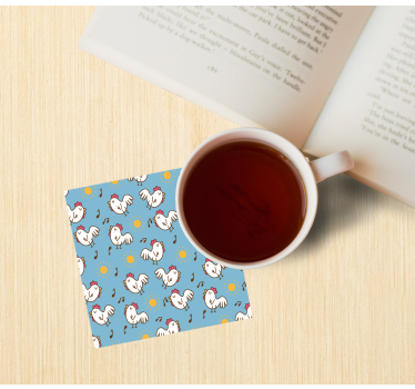 Vidám tyúkok és nap - modern poháralátétek - TenStickers