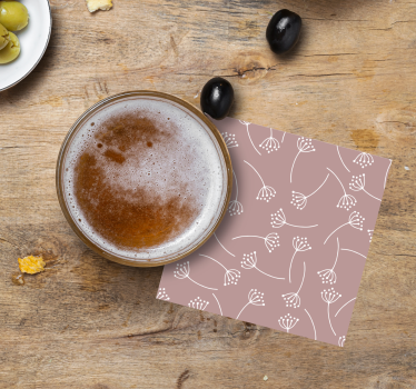 Virágos vonalrajz mintás poháralátétek - TenStickers