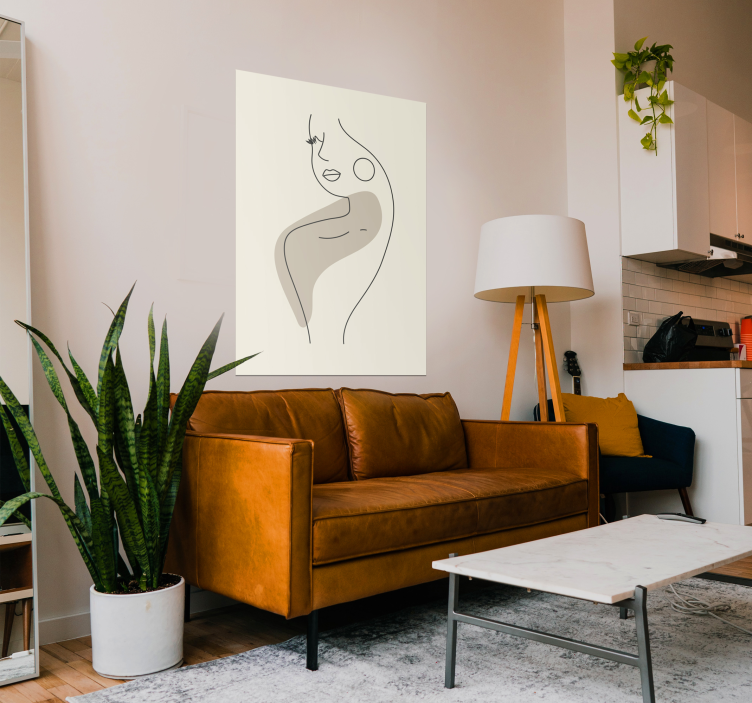 Absztrakt line art profil poszter - TenStickers