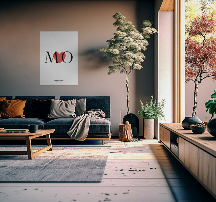 Kezdőbetűk egyéni szerelem testreszabható poszter - TenStickers