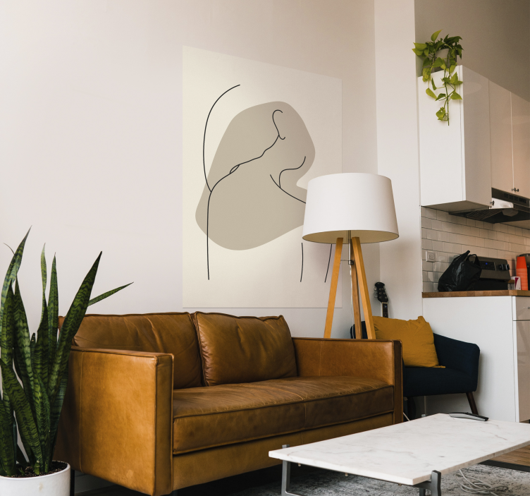 Absztrakt line art hátsó poszter - TenStickers