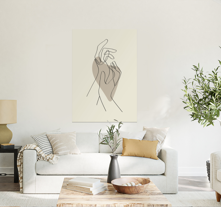 Absztrakt line art kezek poszter - TenStickers