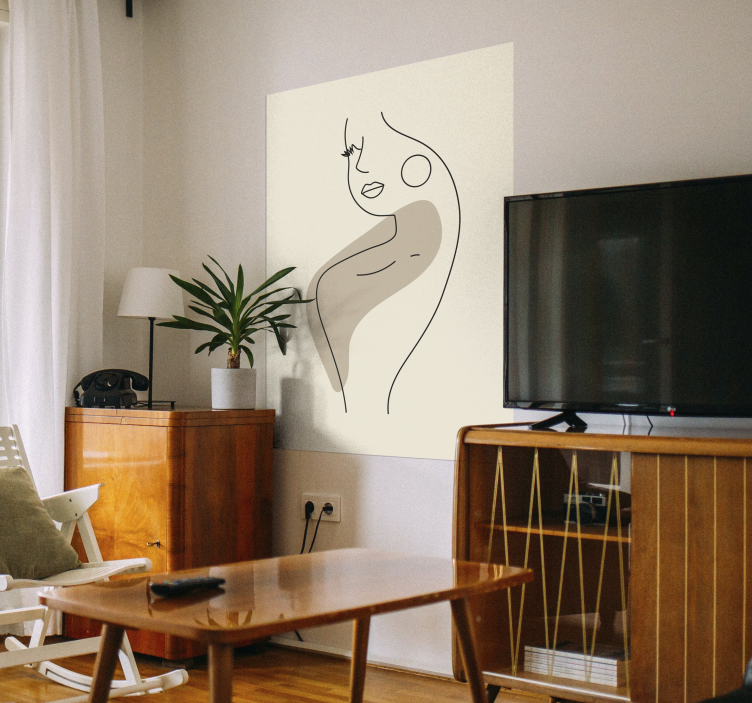 Absztrakt line art profil poszter - TenStickers