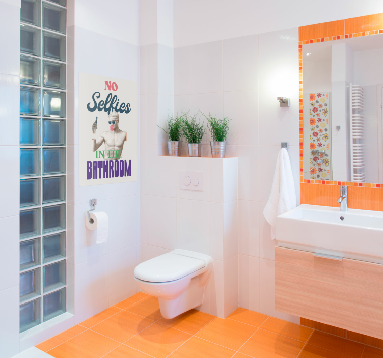 Nincs selfies fürdőszoba poszter - TenStickers