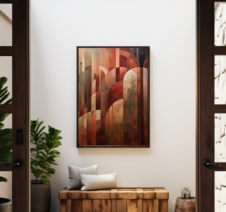 Piros formák Art Deco plakát - TenStickers