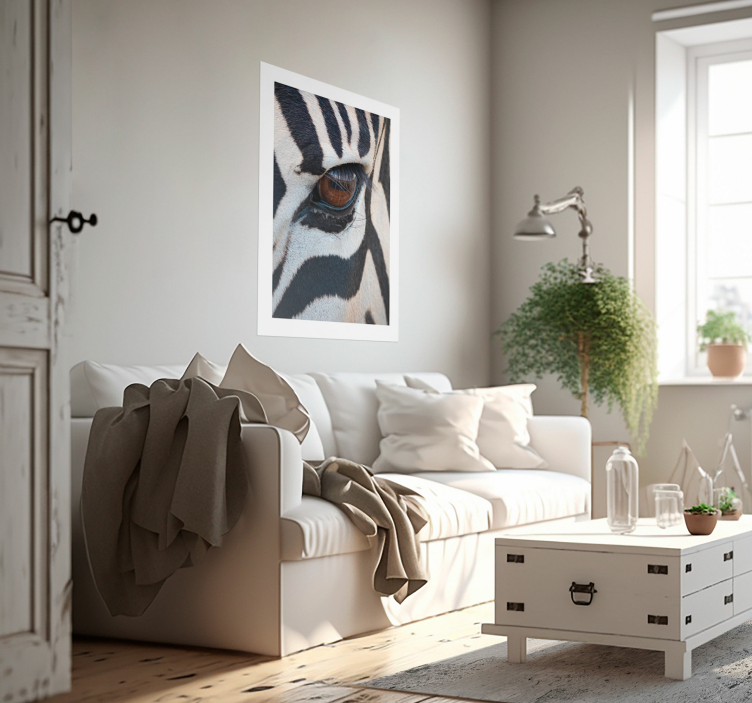 plakát más állatok zebra szemének - TenStickers