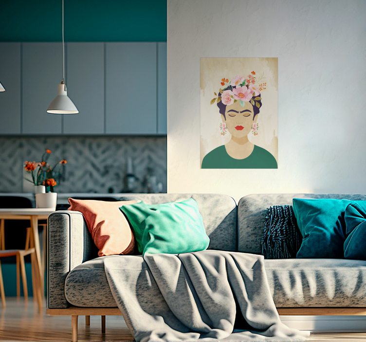 plakátművészet nő virágokkal - TenStickers