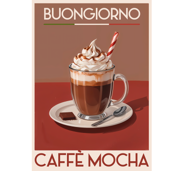 mocha kávé poszter vintage - TenStickers