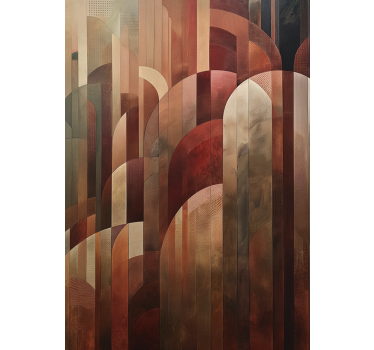 Piros formák Art Deco plakát - TenStickers