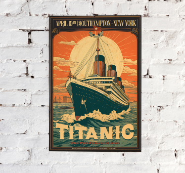 poszter vintage a Titanic első útja - TenStickers