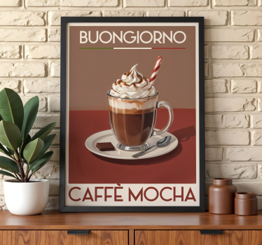 mocha kávé poszter vintage - TenStickers