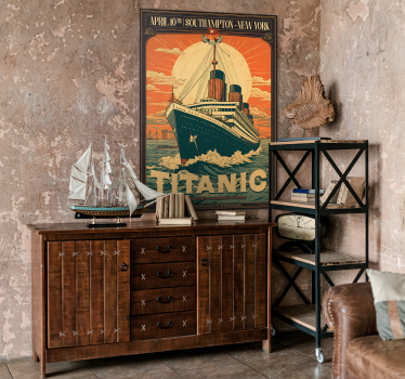 poszter vintage a Titanic első útja - TenStickers