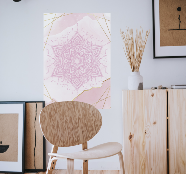 poszter zen rózsaszín akvarell mandala - TenStickers