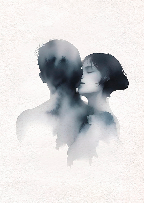 Kedves pár minimalista plakát - TenStickers