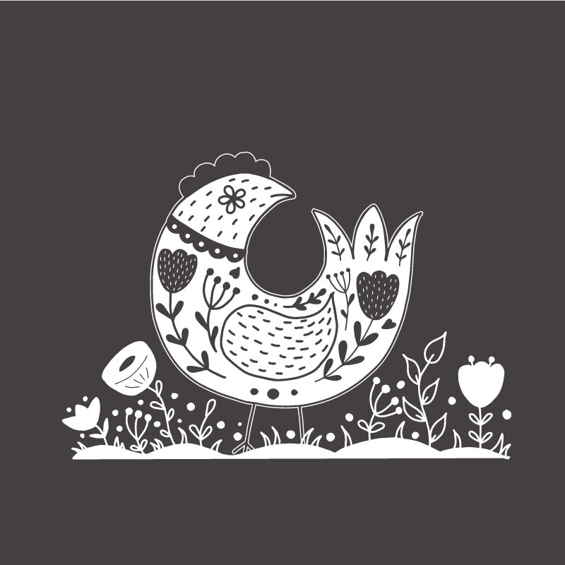 Lengyel virágmintás büszke tyúkok plakát konyhánként - TenStickers