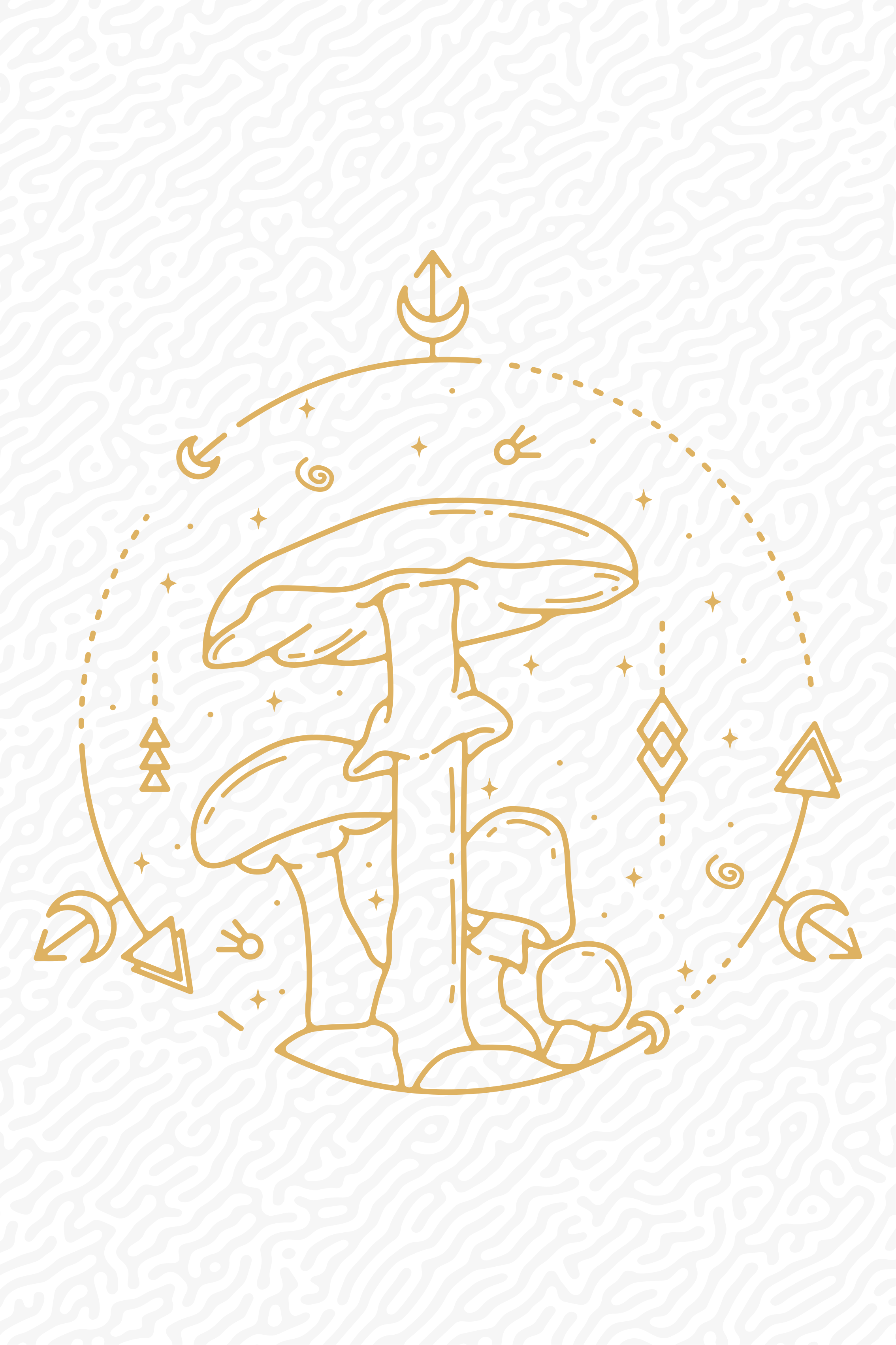 Geometrikus gomba monoline dizájn plakát konyhánként - TenStickers