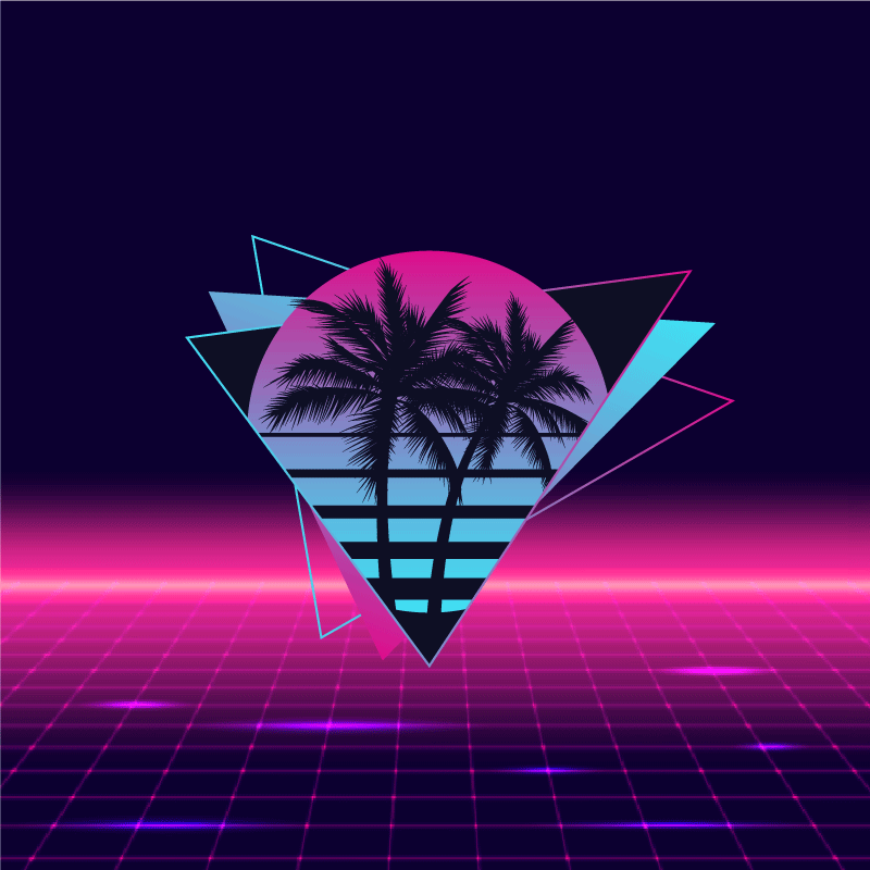 Vaporwave stílusú pálmafa plakát szobánként - TenStickers
