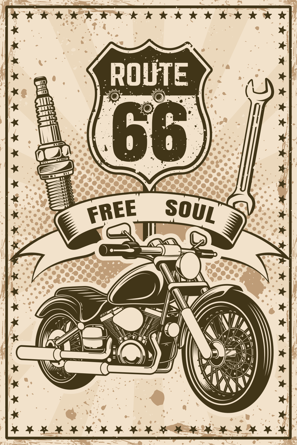 Route 66 motoros plakát szobánként - TenStickers