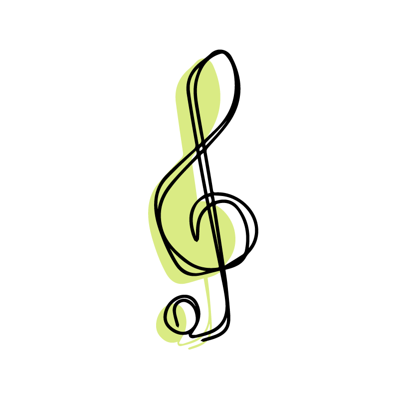 Minimalista zenei nota aranyos dizájn plakát szobánként - TenStickers