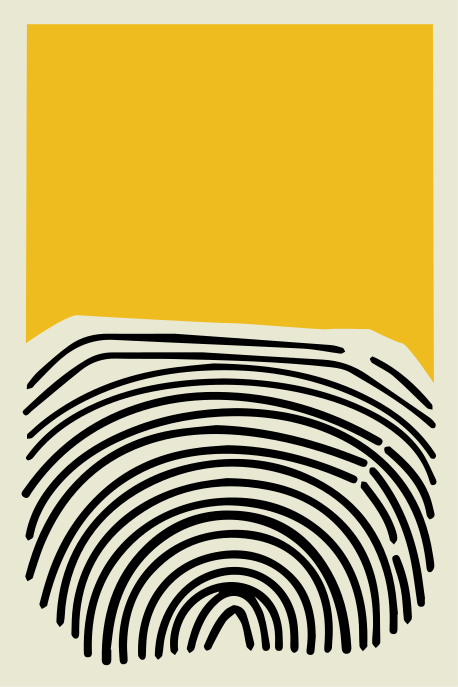 Absztrakt sárga festmény fekete vonalakkal plakát szobánként - TenStickers