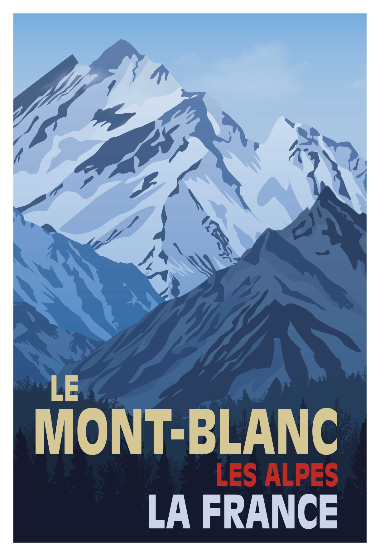 Mont-blanc retro stílusú plakát szobánként - TenStickers