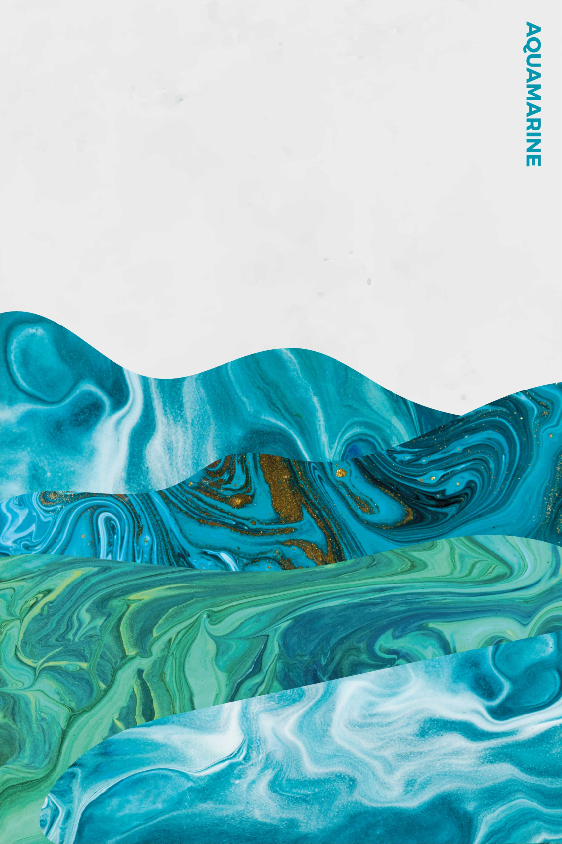 Aquamarine hullámos vonalak plakát szobánként - TenStickers