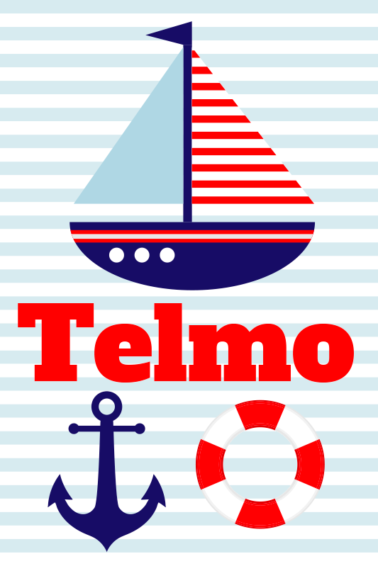 Névvel ellátott vitorlás hajó poszter gyerekszobába - TenStickers