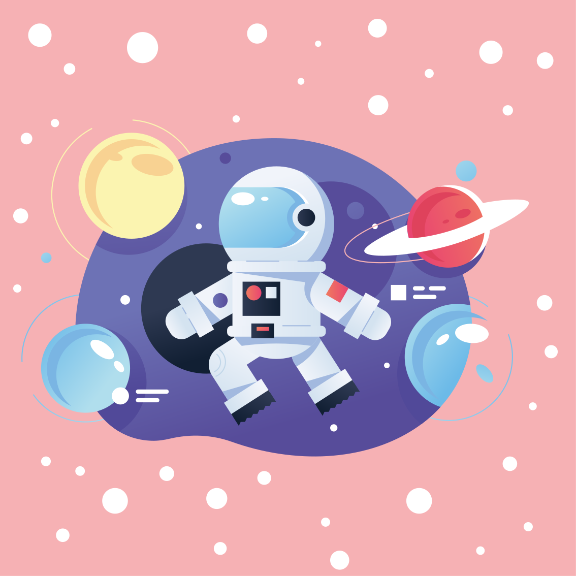 Űrhajós szimbólumok poszter gyerekszobába - TenStickers