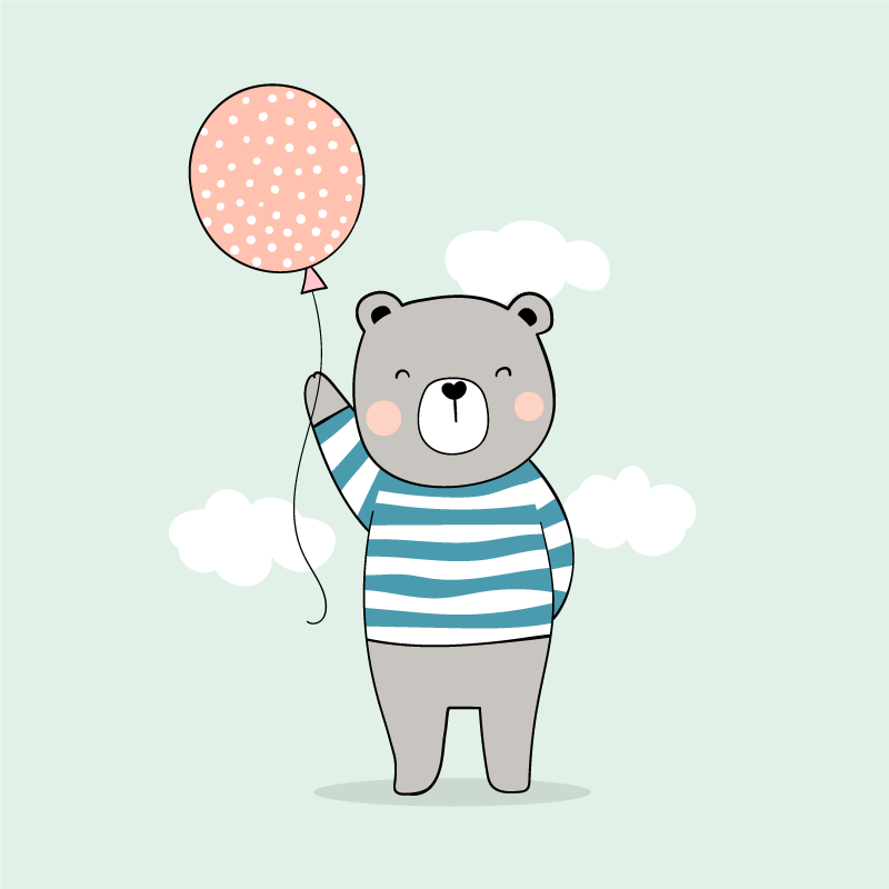 Maci lufival poszter gyerekszobába - TenStickers