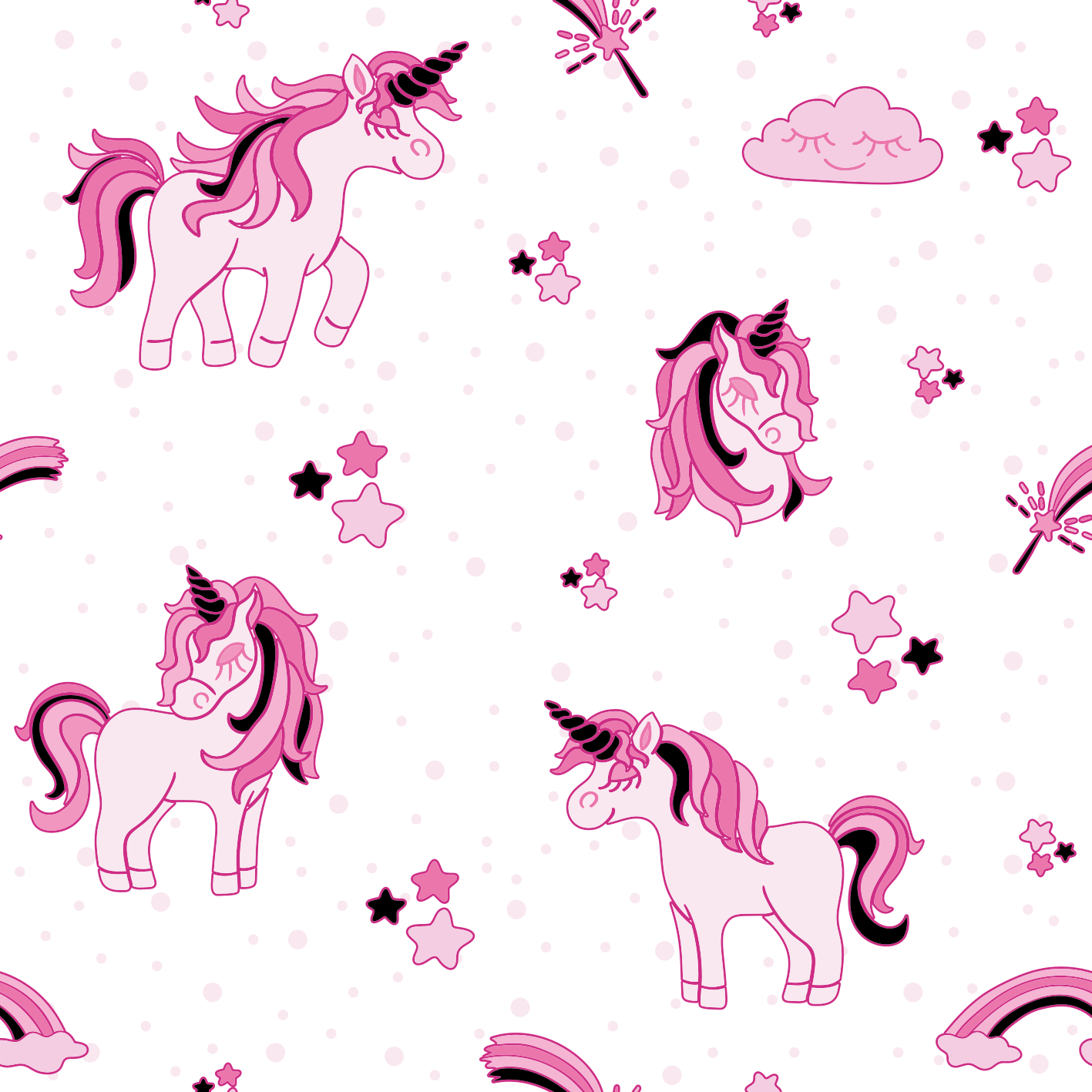 Doodle stílusú egyszarvú világ poszter gyerekszobába - TenStickers