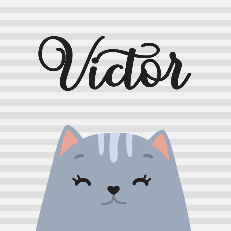 Nordic macska névvel poszter gyerekszobába - TenStickers