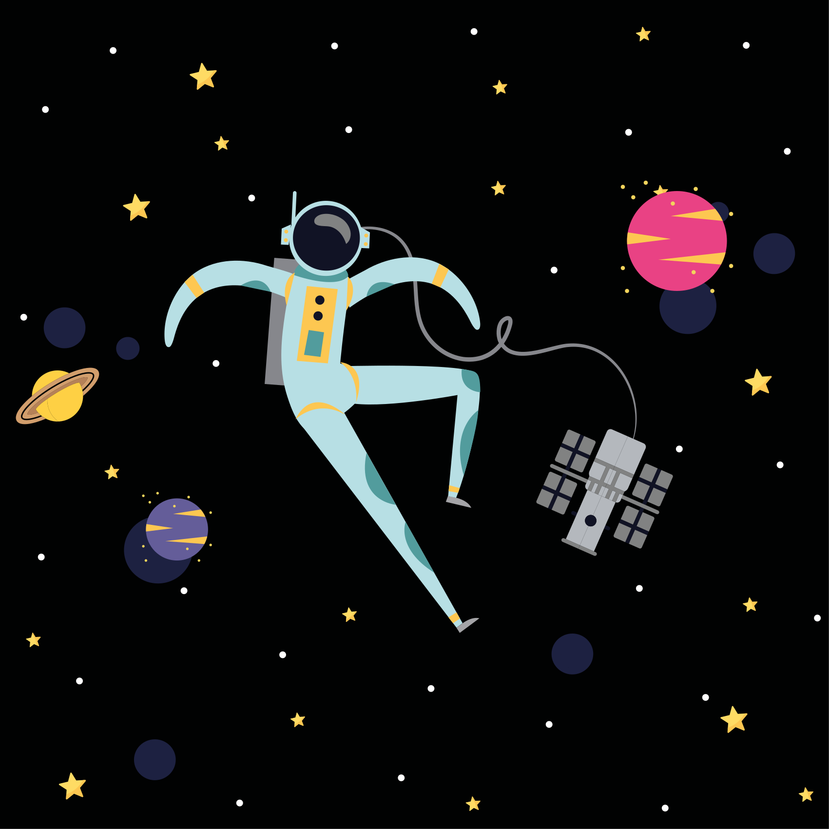 Űrhajós mese poszter gyerekszobába - TenStickers