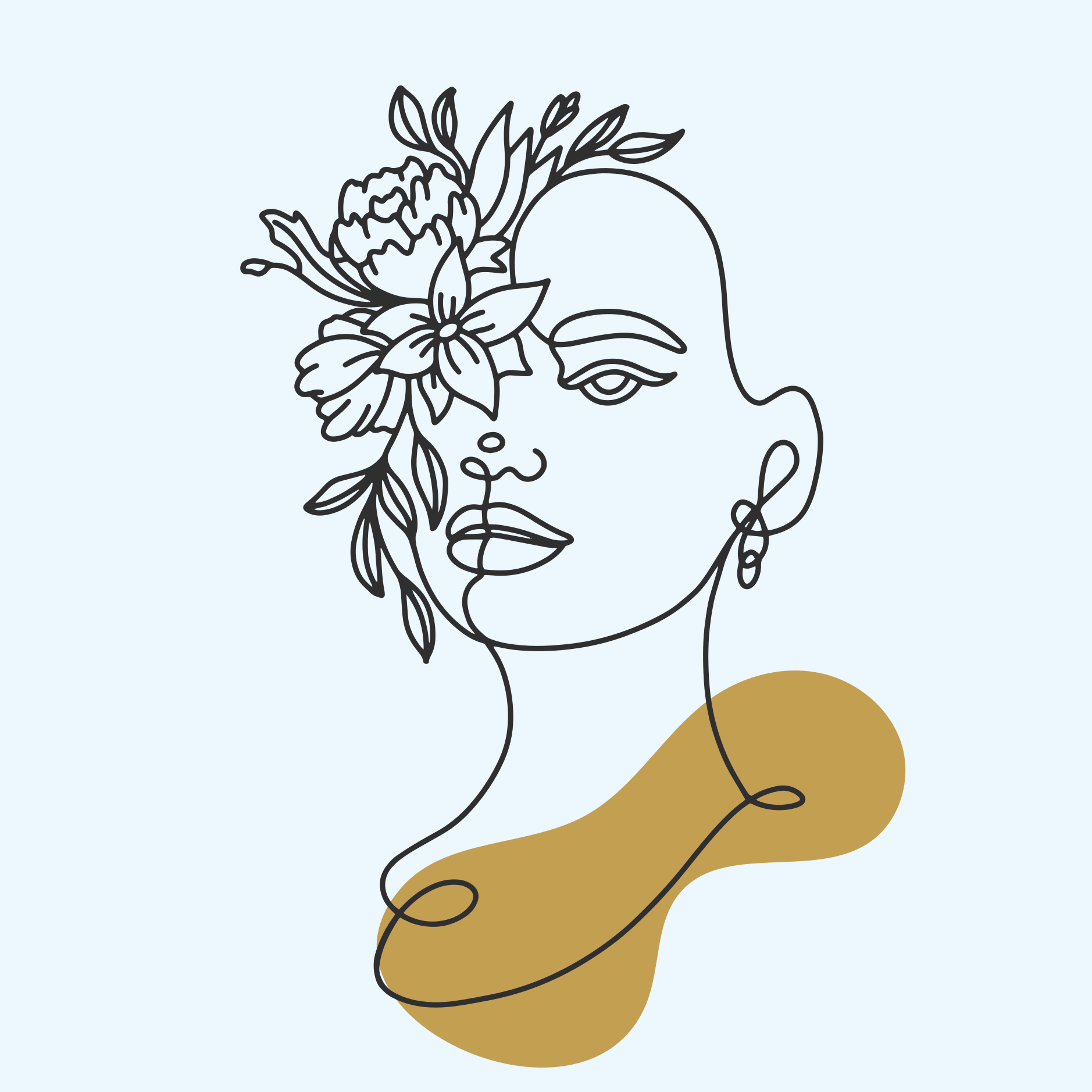 Absztrakt női vonalak flores plakát - TenStickers