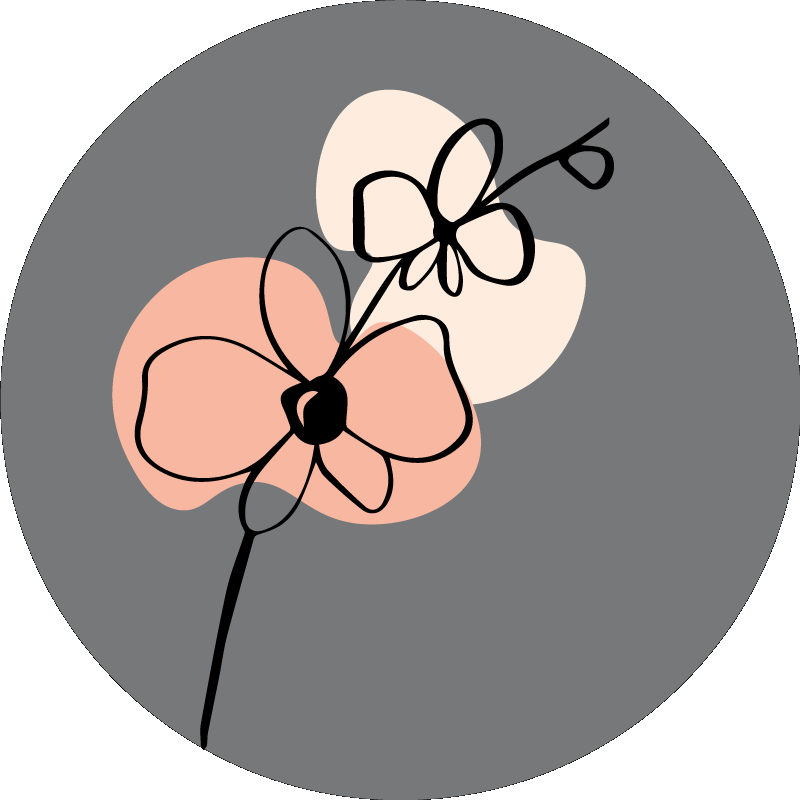 Orchideák absztrakt vonalrajz plakát virágok és növények - TenStickers