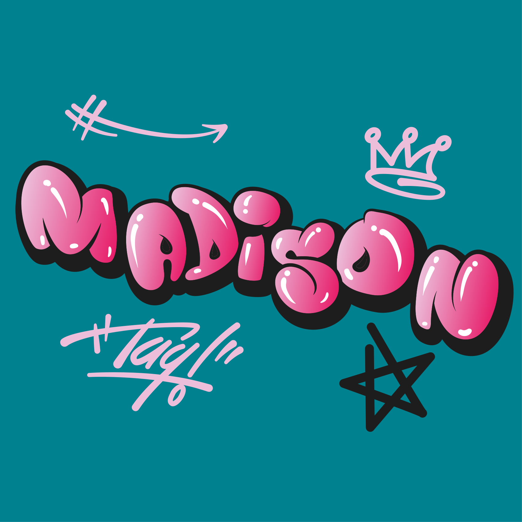 Kreatív névtervezés poszter ifjúsági hálószobába - TenStickers