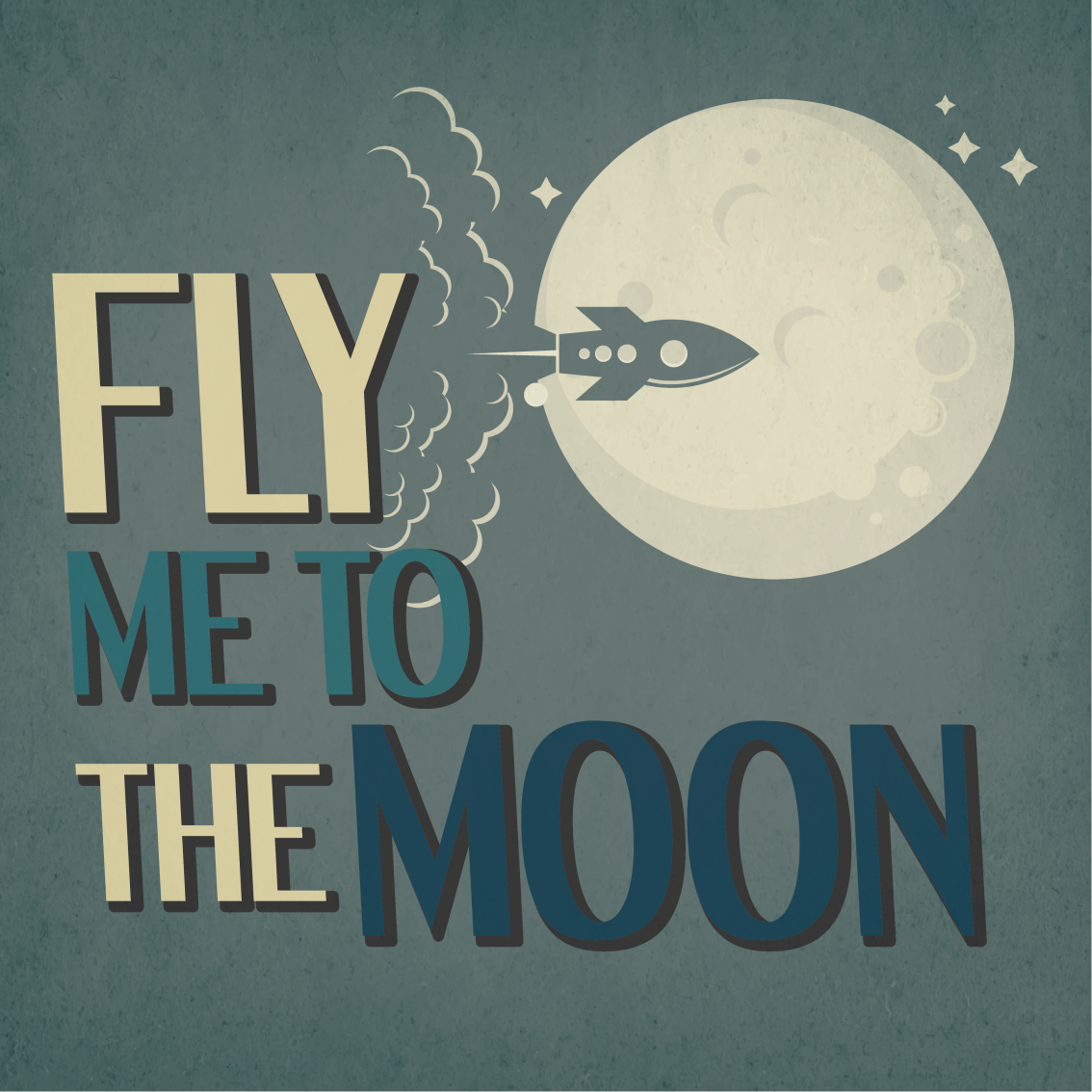 Rakétás utazás a holdra poszter ifjúsági hálószobába - TenStickers