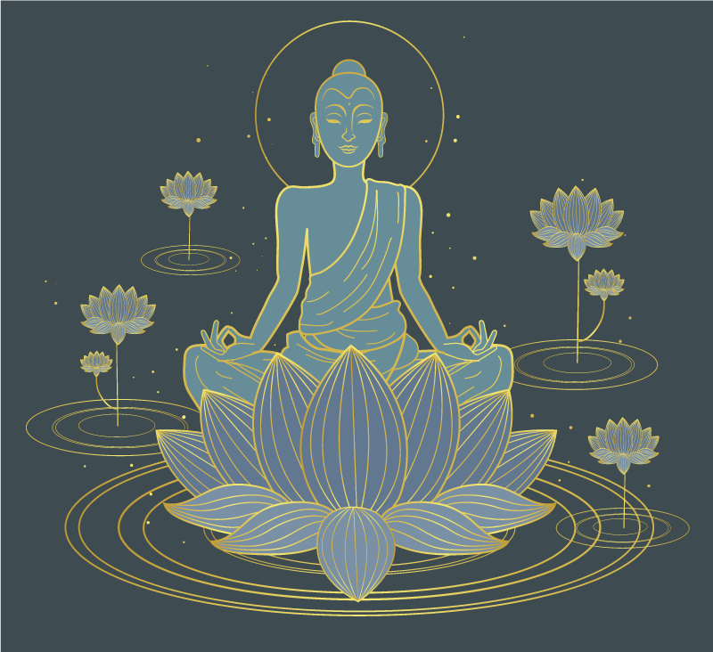 Meditatív buddha poszter zen - TenStickers