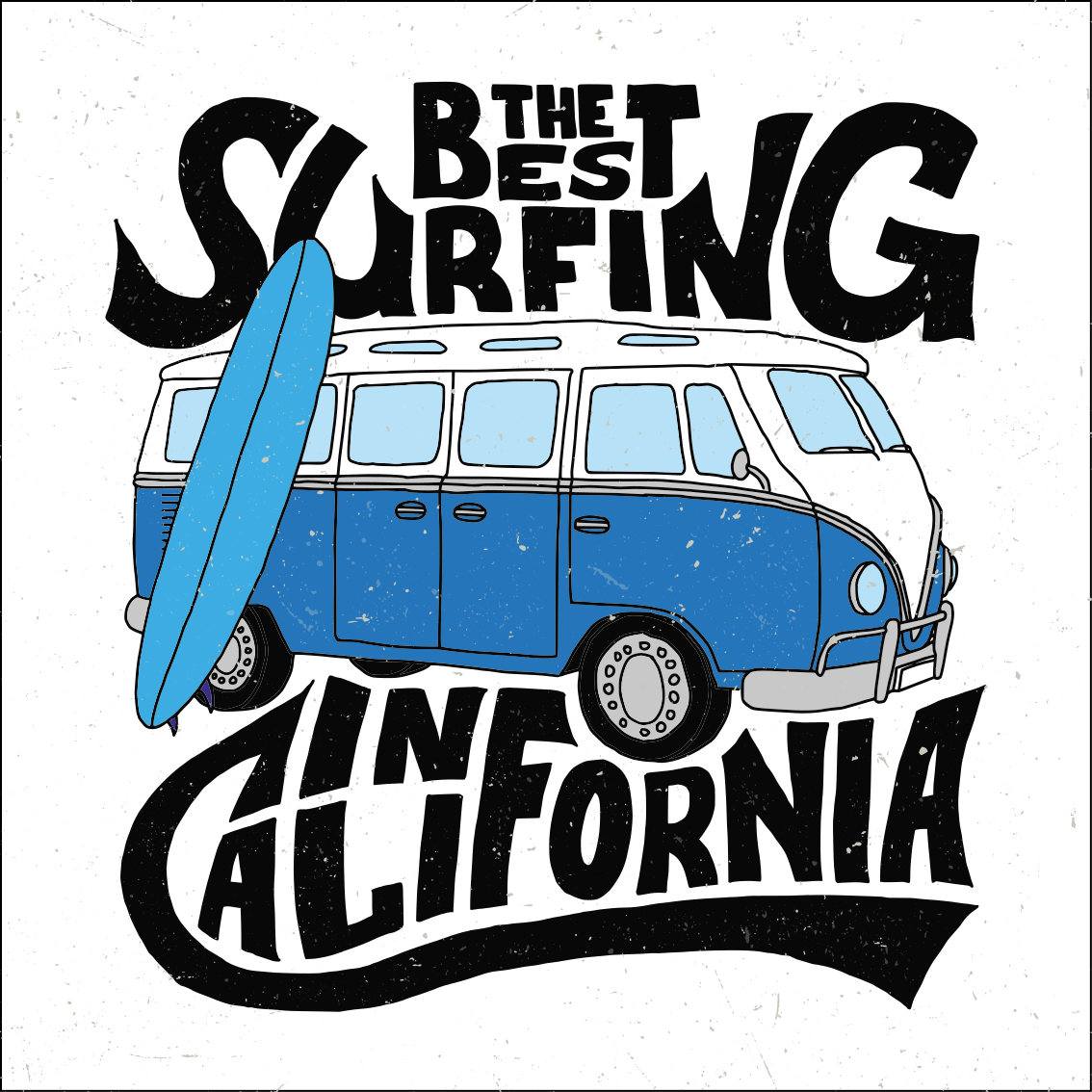 Surfing california van sportposzter - TenStickers